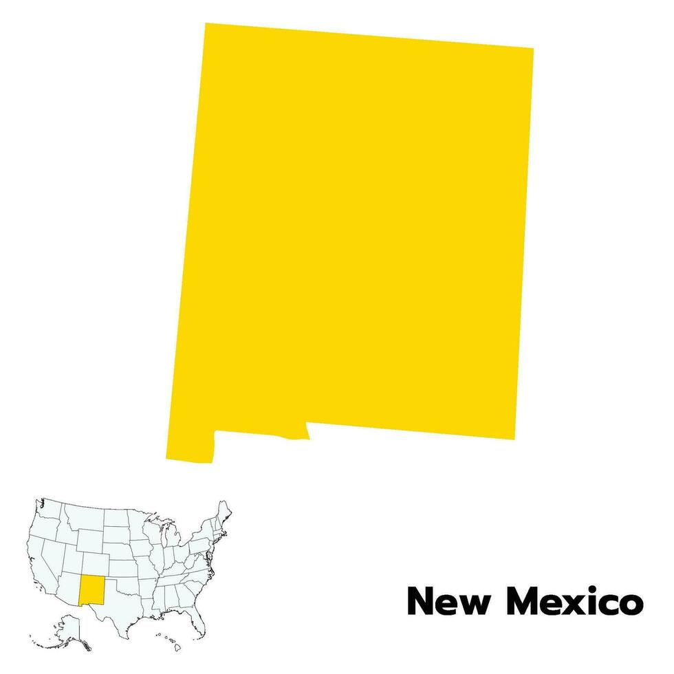 New Mexico map with USA flag. USA map vector