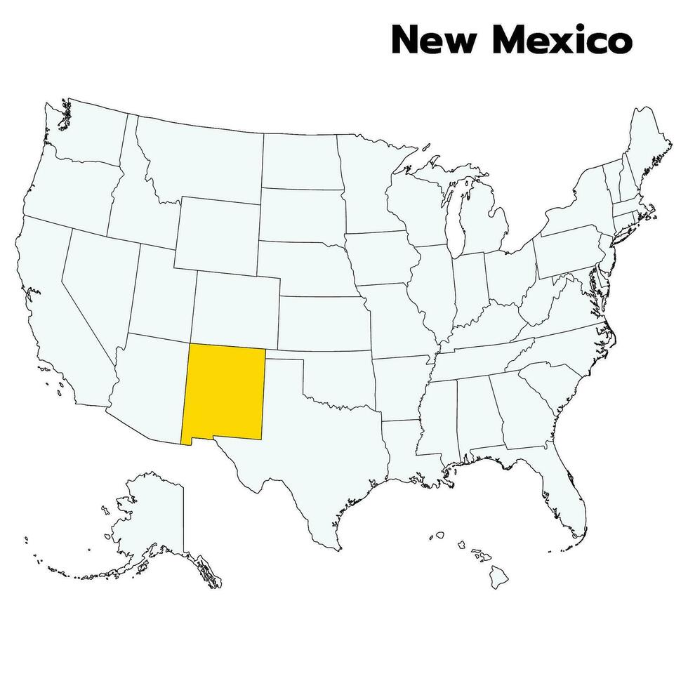 New Mexico map with USA flag. USA map 26383527 Vector Art at Vecteezy