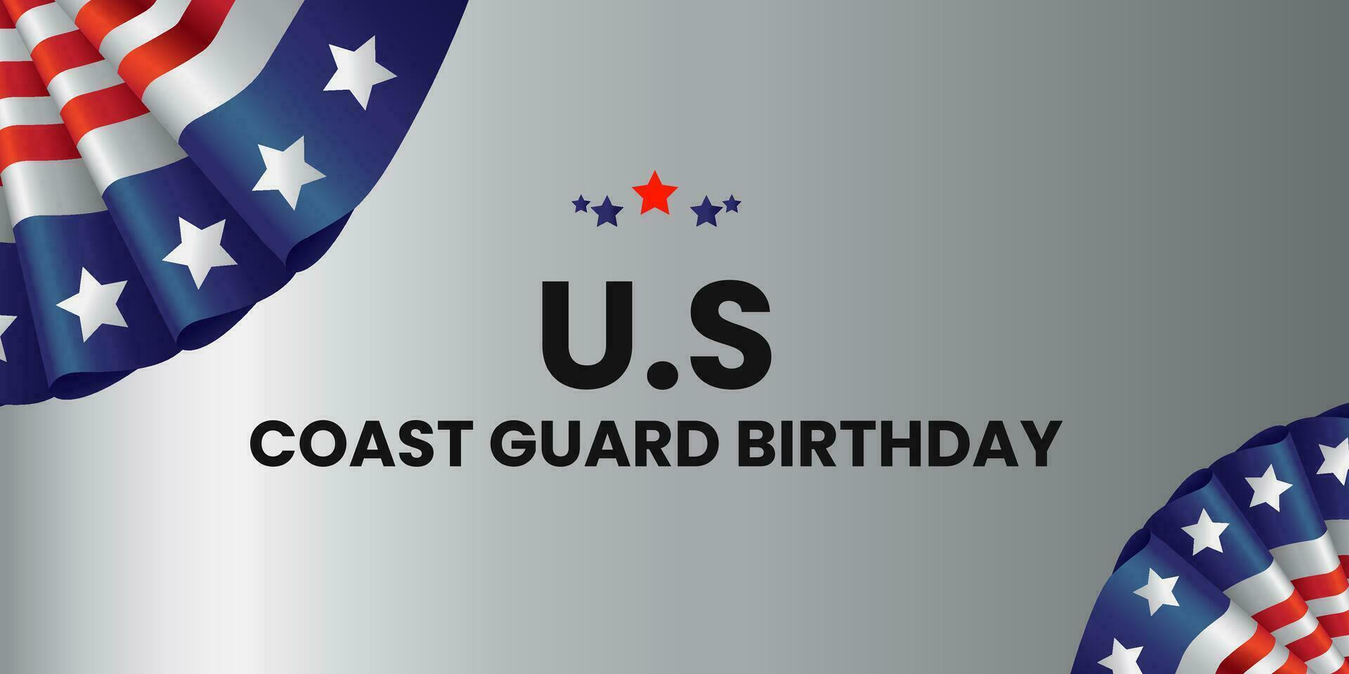 U.S. Coast Guard Birthday on August 4. Coast Guard Birthday background vector illustration.