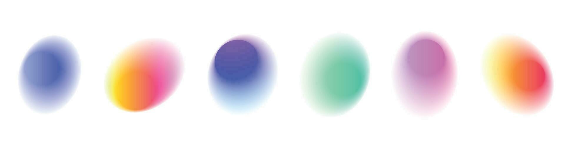 Soft pastel gradient circle. Round design with light, glow. Vector illustrations isolated on white background.