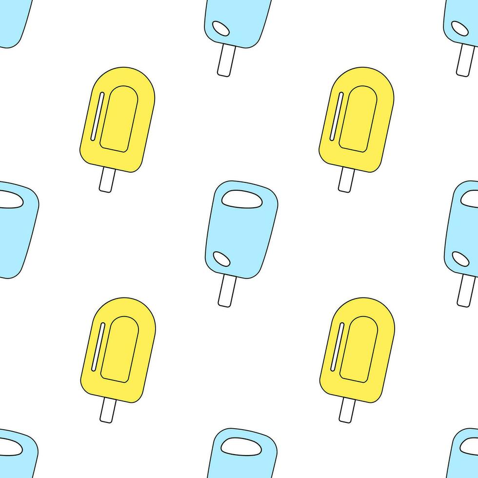 Seamless pattern with ice cream. Vector illustration.