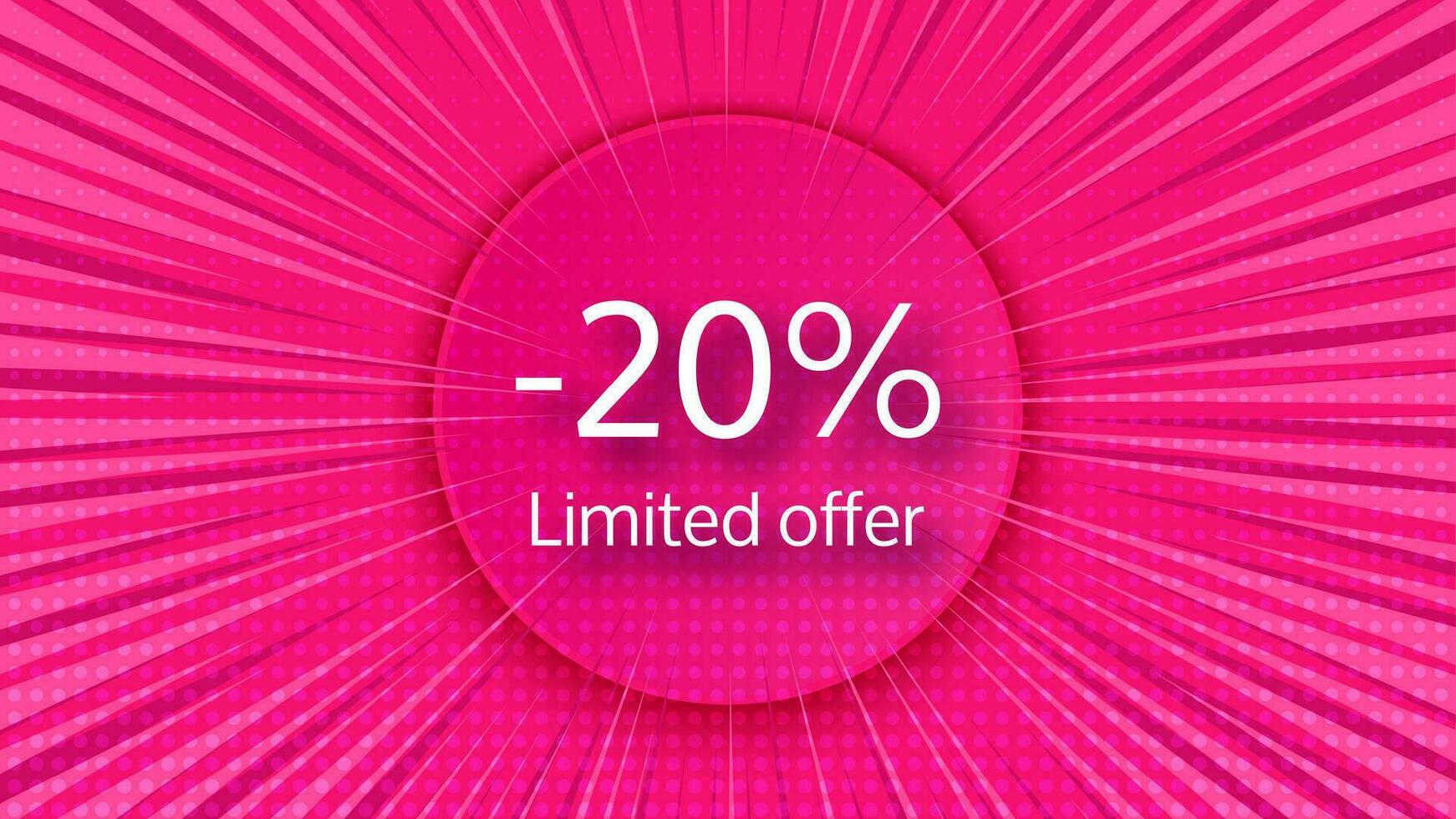 Limited offer pink halftone banner vector