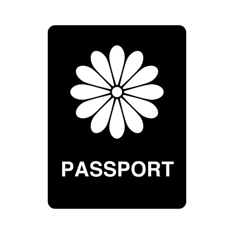 Japanese passport silhouette icon. Vector. vector