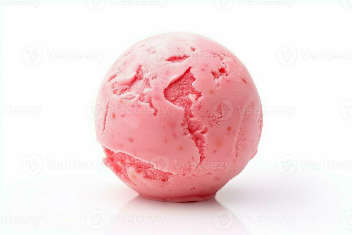 Pink ice cream ball. Generate Ai photo