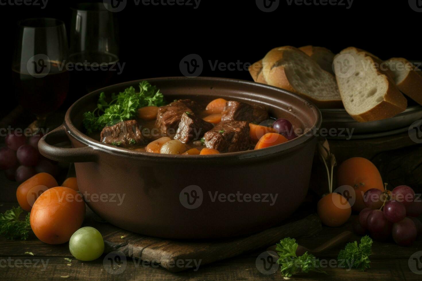 Beef stew vegetables. Generate Ai photo