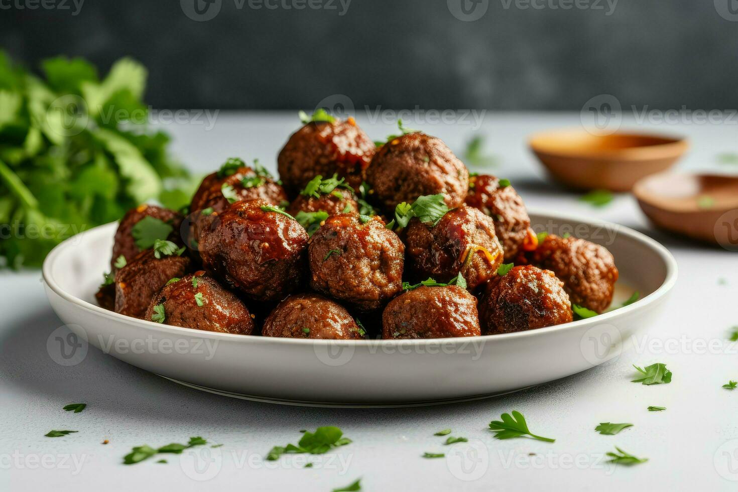 Cooked meatballs. Generate Ai photo