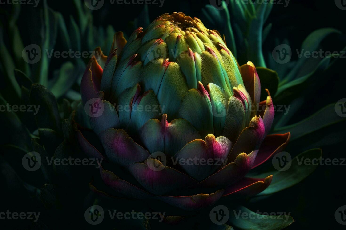 Artichoke plant green. Generate Ai photo