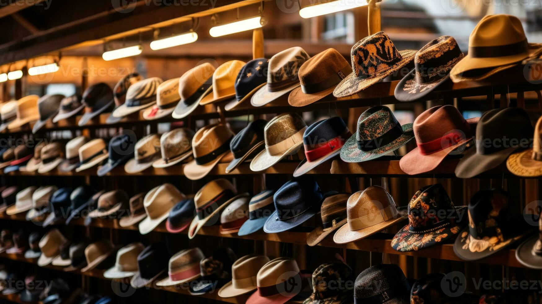 A stall selling traditional Bavarian hats at Oktoberfest photo