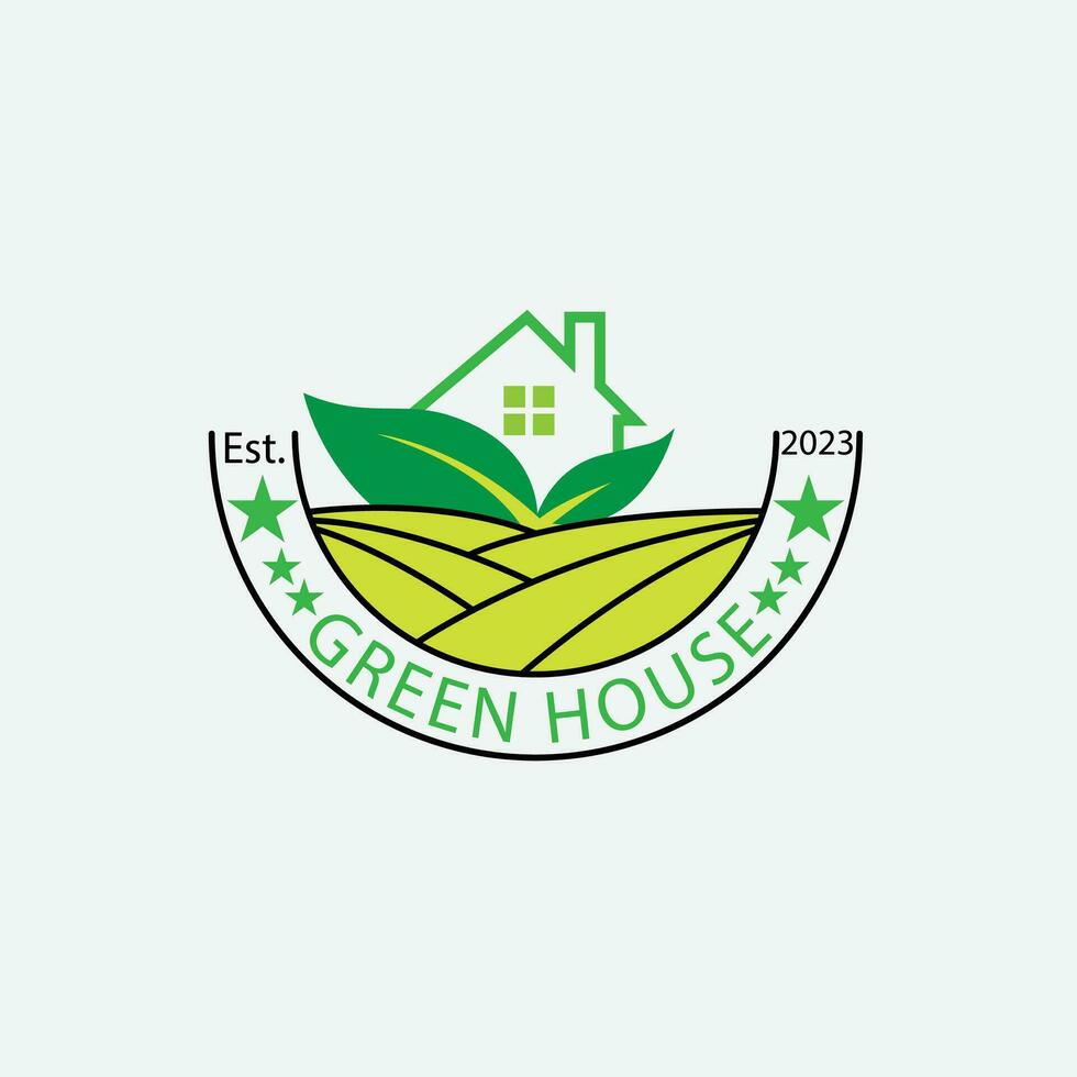 Vector green eco house logo concept