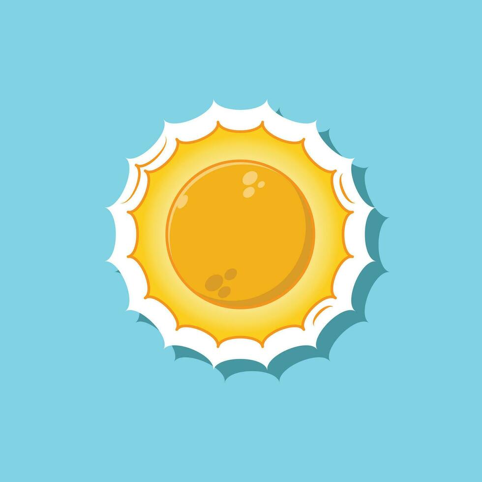 Cute cartoon of sun vector icon illustration
