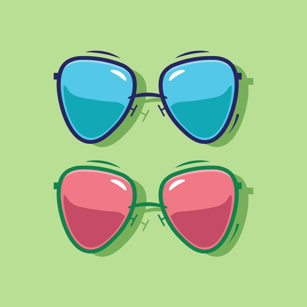 Flat design cartoon vector of cute sunglasses