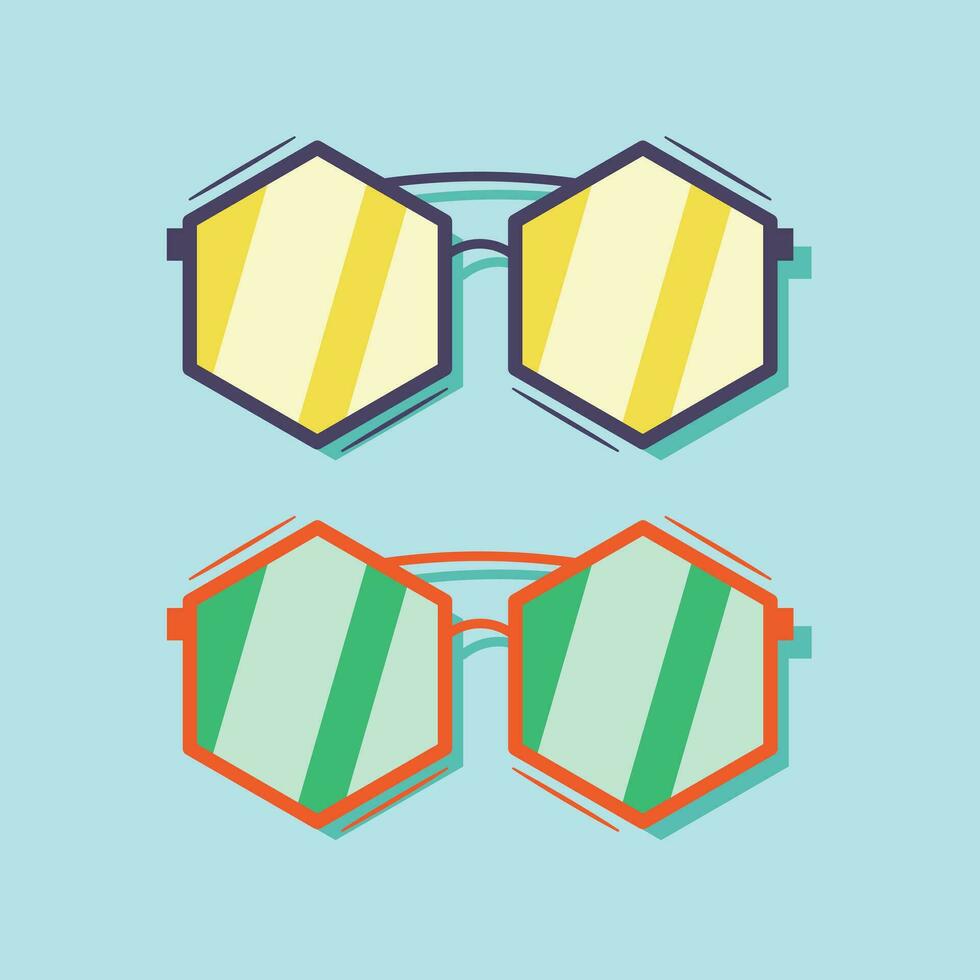 hexágono Gafas de sol vector dibujos animados ilustración