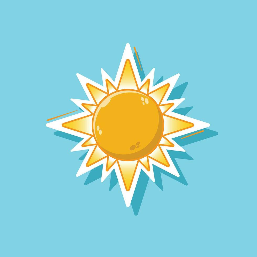 Flat design vector of sun cartoon illustration