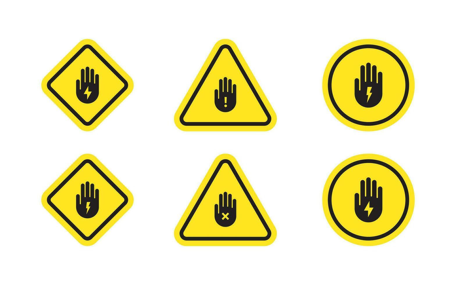 Warning sign. Caution signs set. Hazardous symbols. Vector scalable graphics