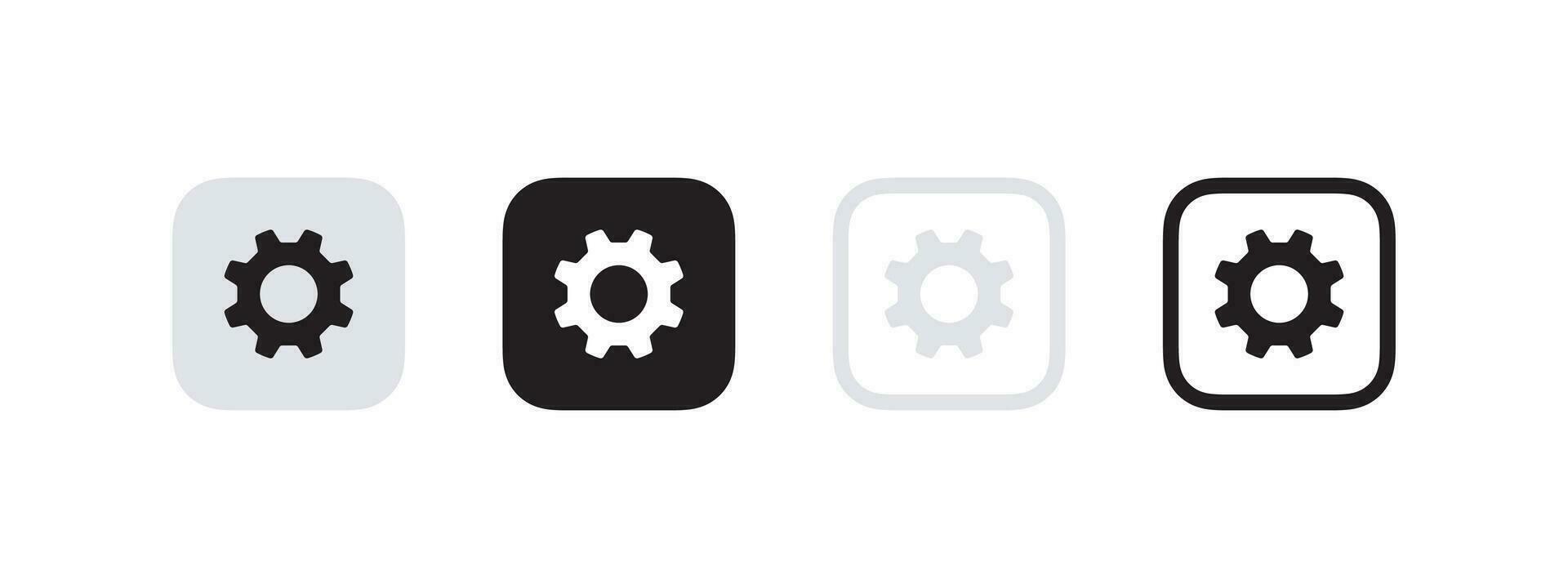 Setting gears icons. Gear signs. Cogwheel icons. Vector scalable graphics