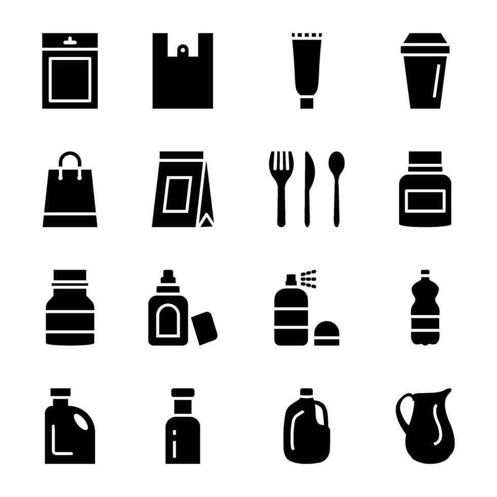 Plastic Packaging Solid Vectors Pack