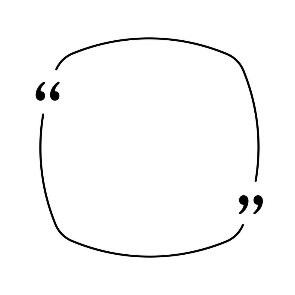 Quoting box. Quote frame with quotation marks. vector