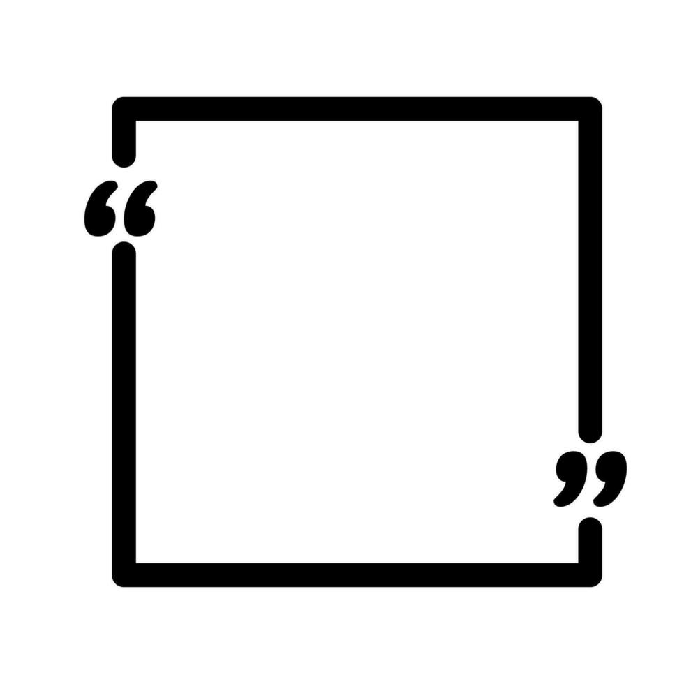 Quoting box. Quote frame with quotation marks. vector