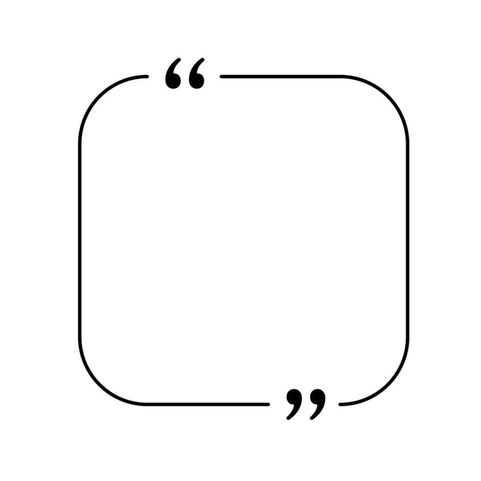 Quoting box. Quote frame with quotation marks. vector