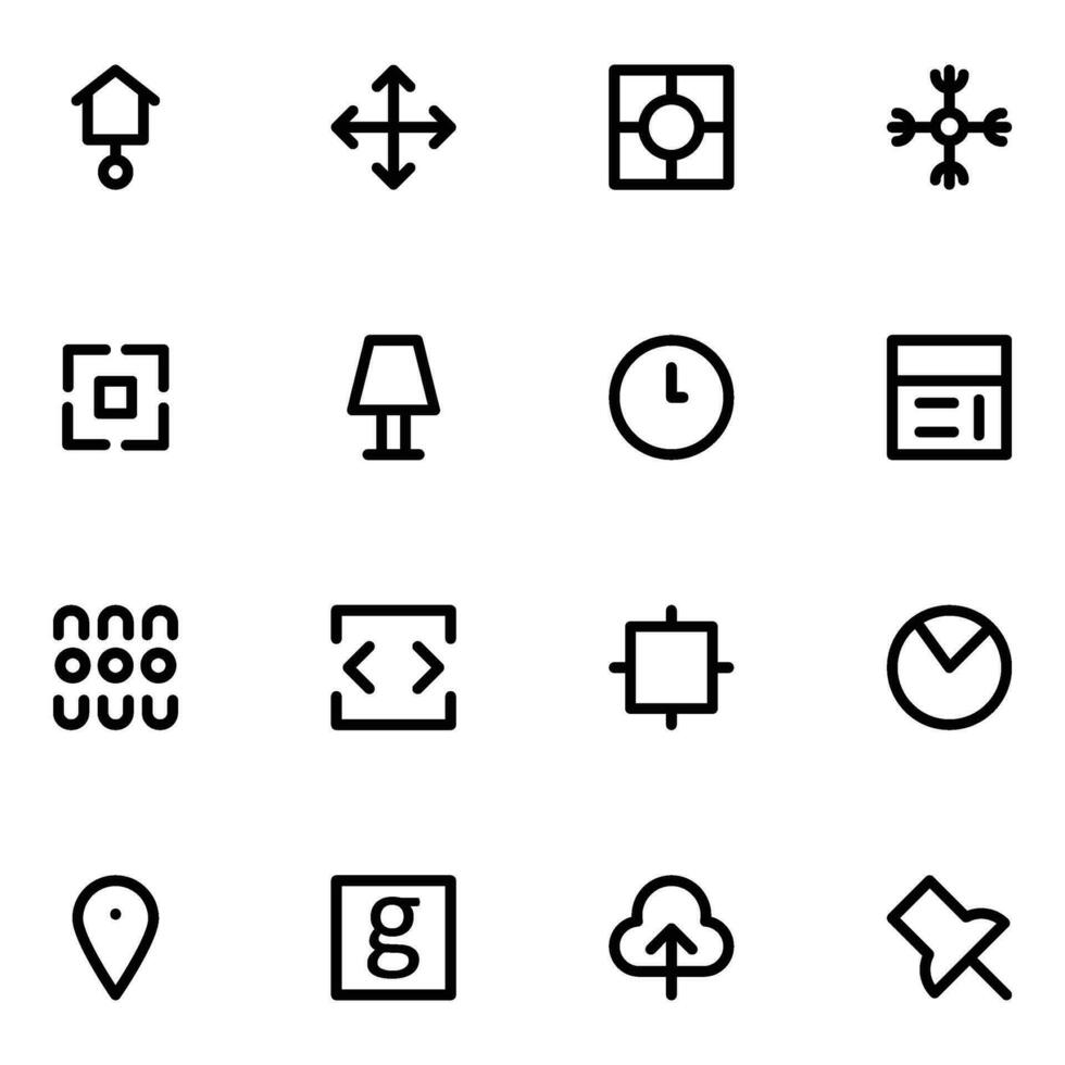 Pack of Graphics Design Tools Bold Line Icons vector