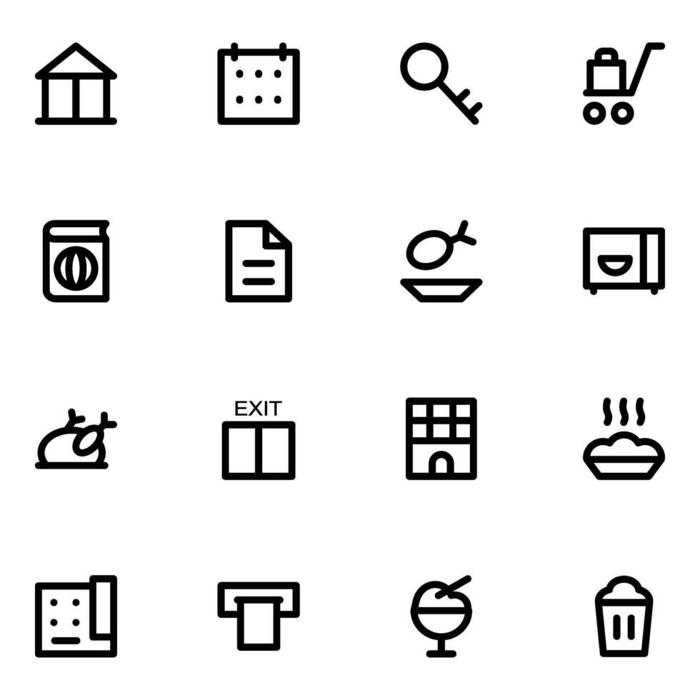 Bundle of Food Bold Line Icons vector