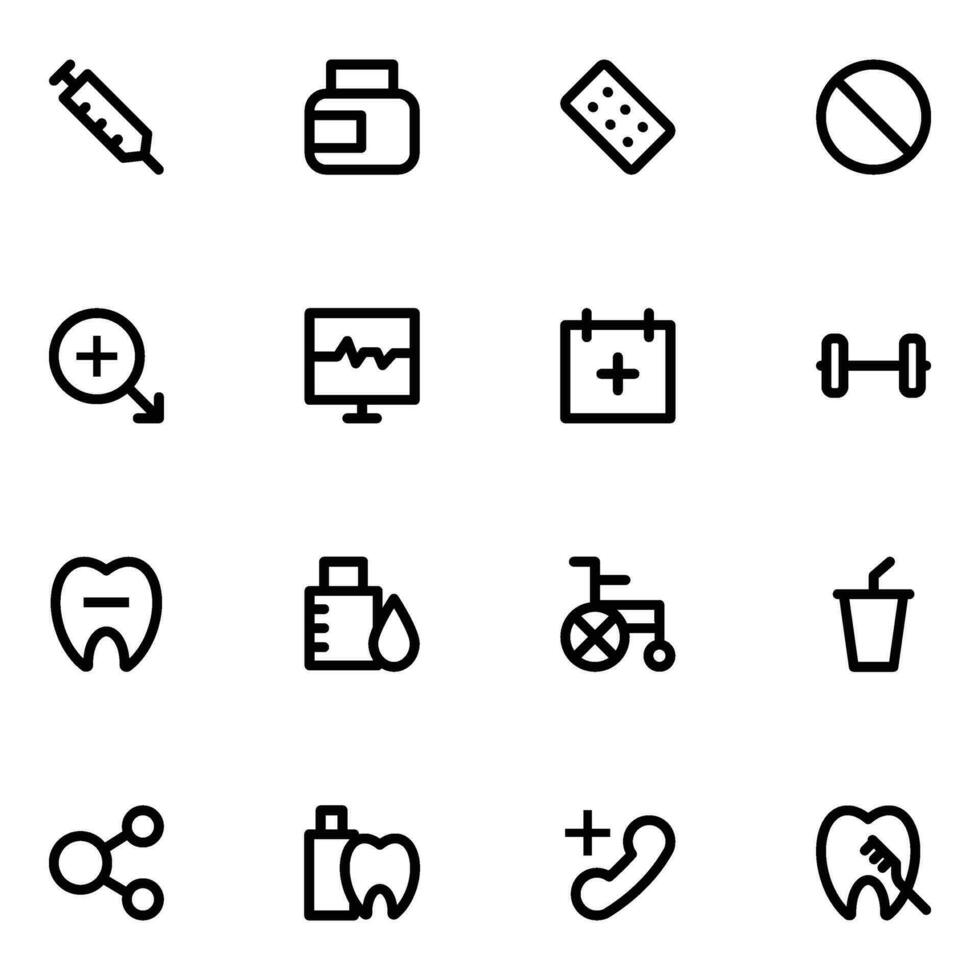 Medical and Healthcare Line Icons vector