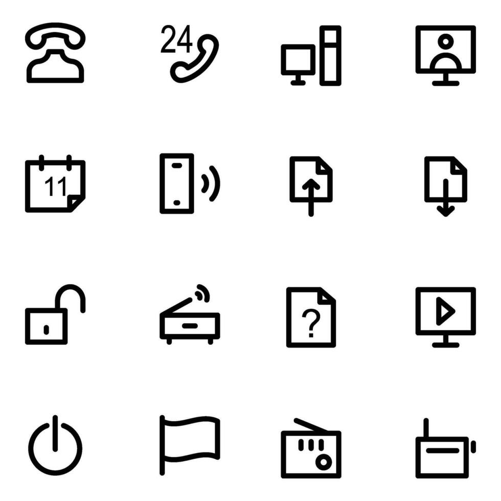 Set of Business Communication Line Icons vector