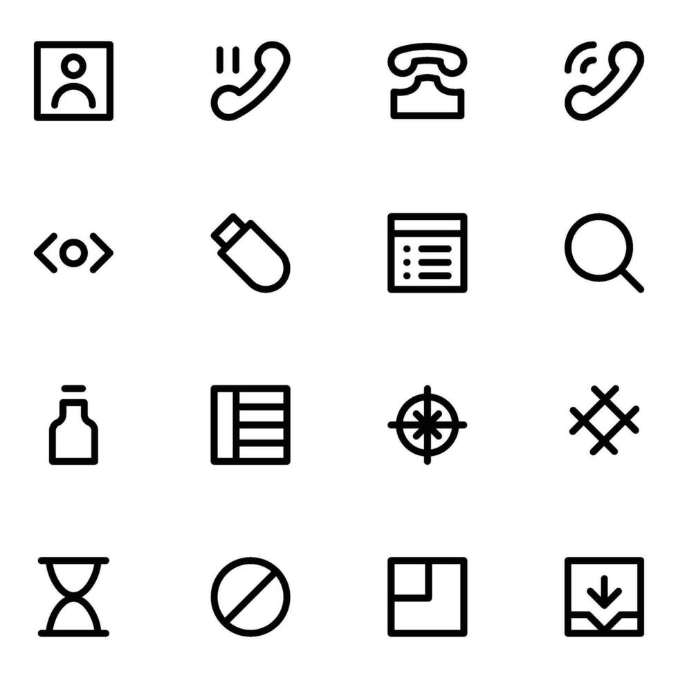 Multimedia and Web Design Bold Line Icons vector