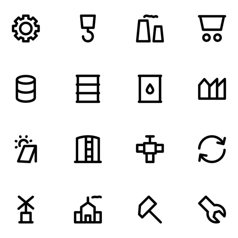 Pack of Industry Bold Line Icons vector