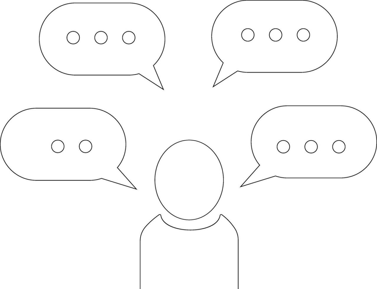 outline icons related conversation, chat, talking, speaking. Linear icon Editable stroke. Vector illustration