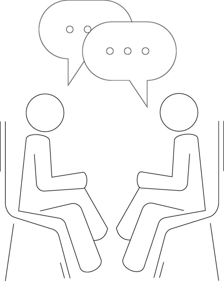 outline icons related conversation, chat, talking, speaking. Linear icon Editable stroke. Vector illustration