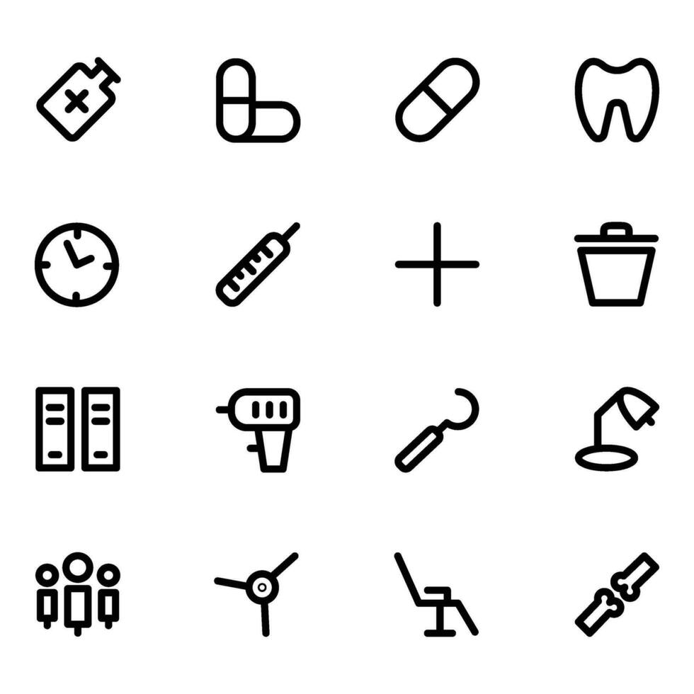Set of Healthcare Line Icons vector