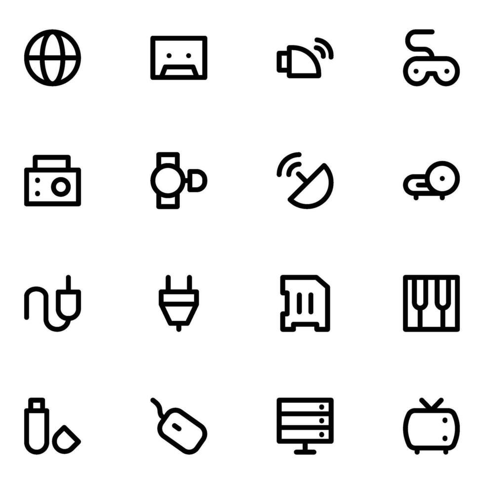 Pack of Multimedia and Media Line Icons vector