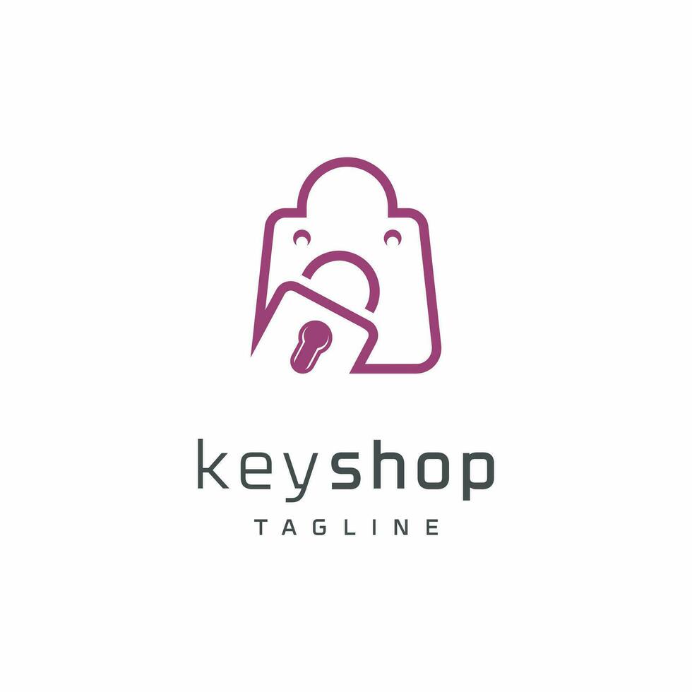 key shop icon simple creative line art template design, vector eps 10