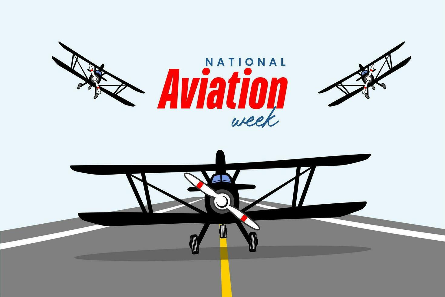 National Aviation Week Holiday concept. Template for background, banner, card, poster, t-shirt with text inscription vector