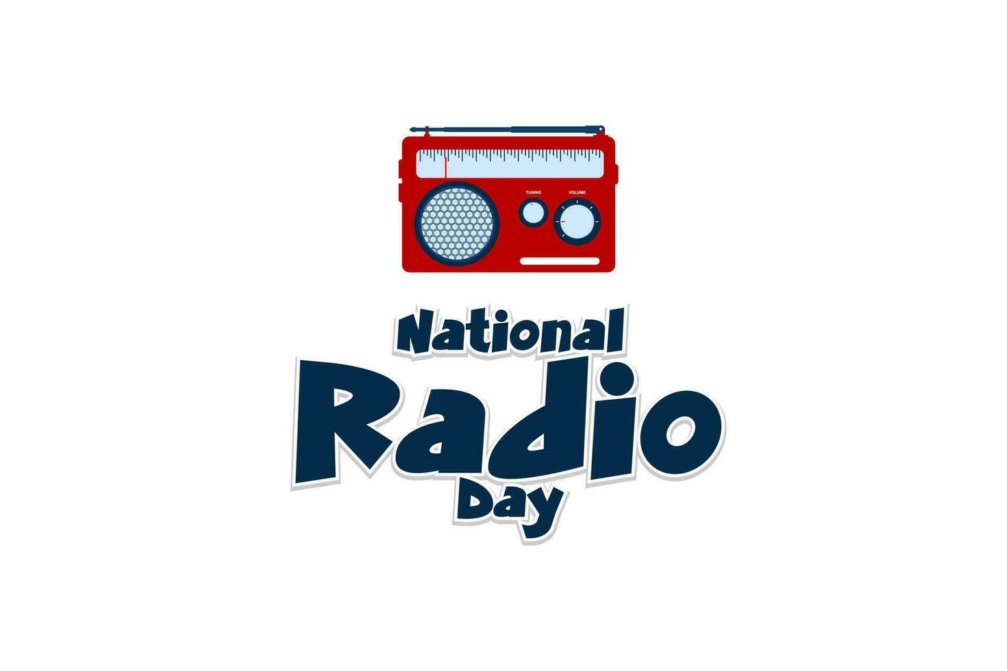 national Radio Day Holiday concept. Template for background, banner, card, poster, t-shirt with text inscription vector
