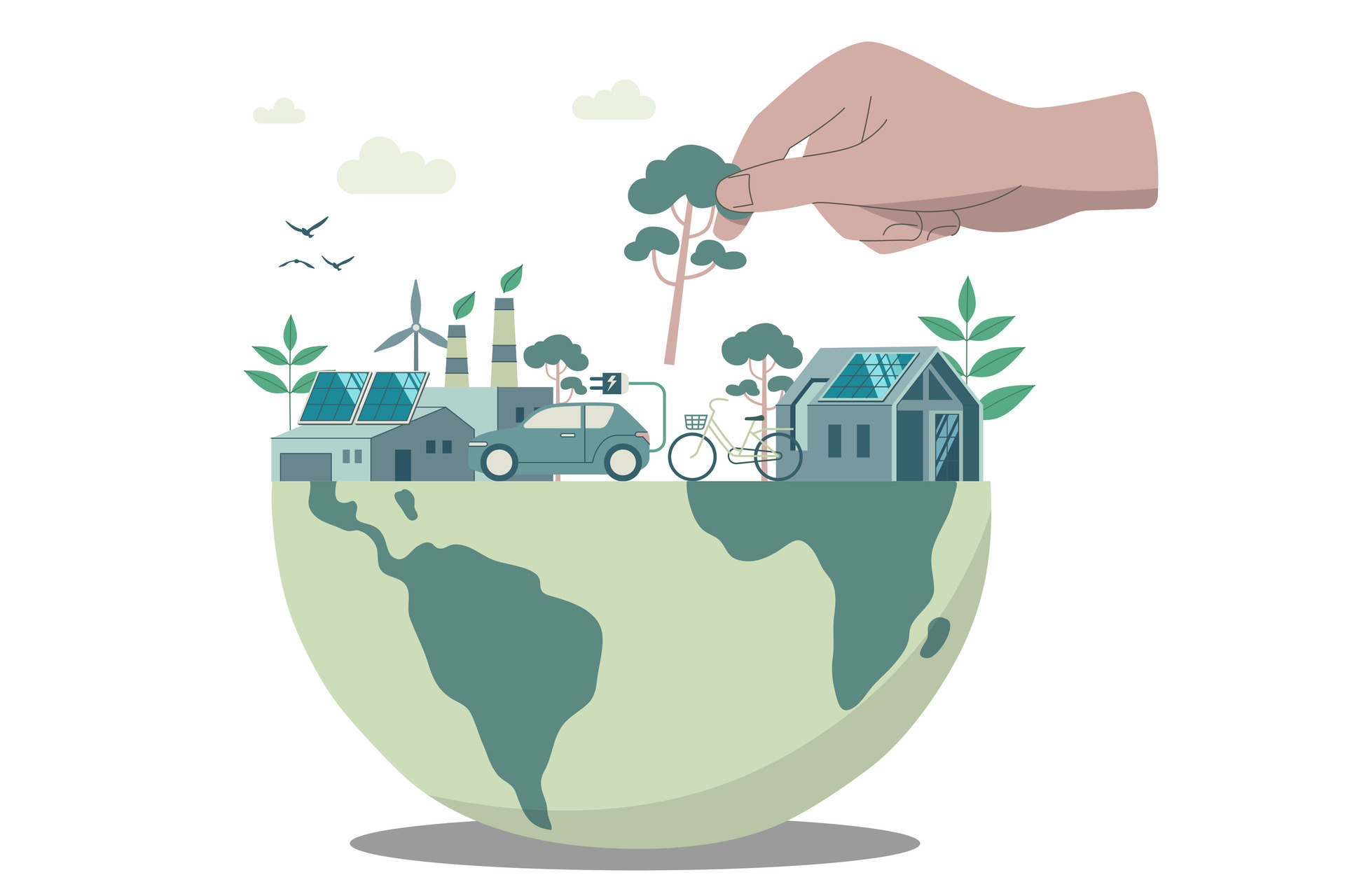 Eco friendly sustainable hands that help make the world a better place