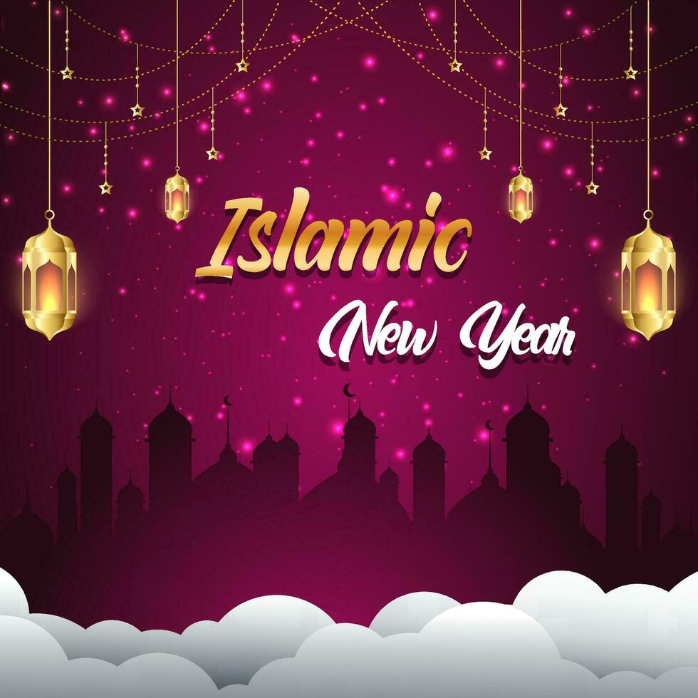 Creative Islamic new year design background wallpaper vector