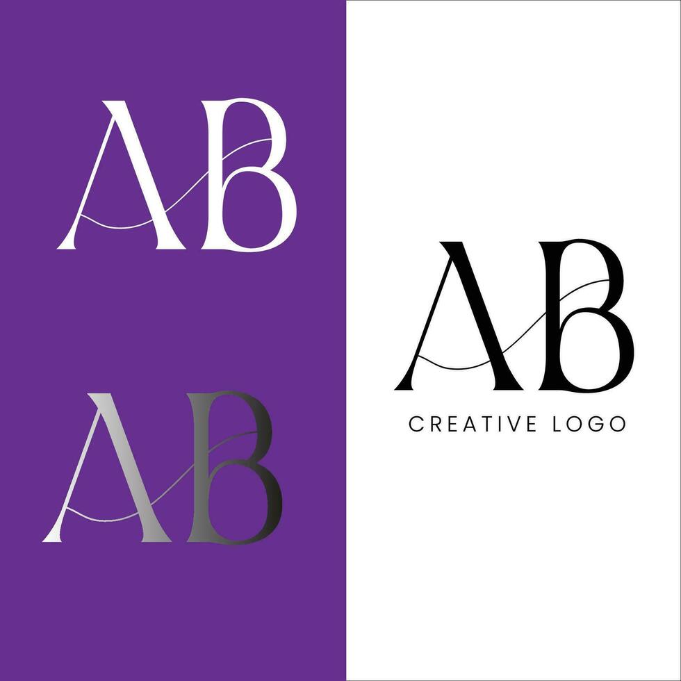 diseño de logotipo de letra inicial ab vector