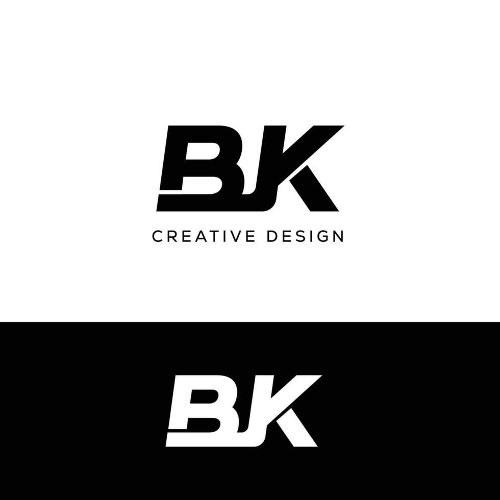 BK initial  letter logo design vector