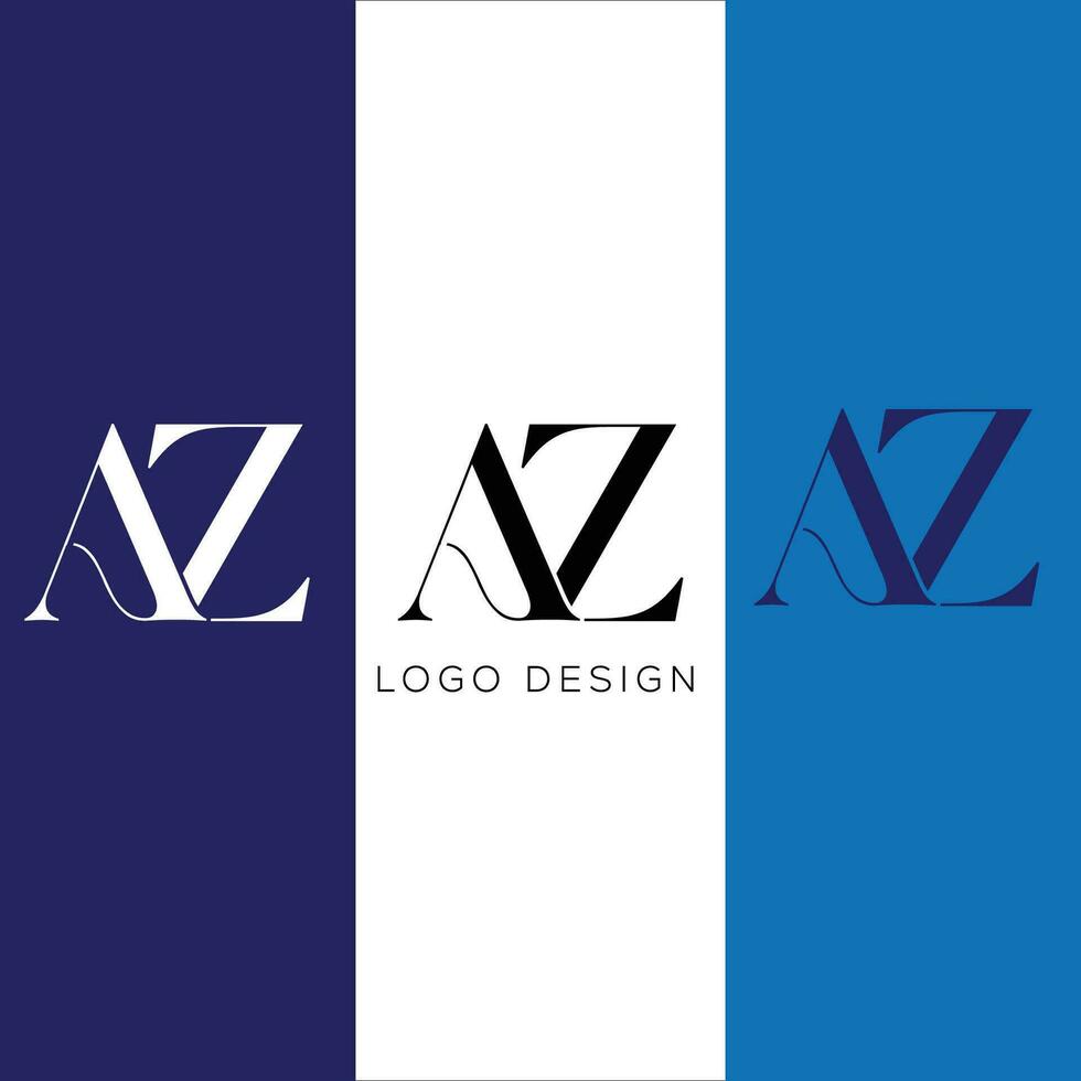 AZ initial letter logo design vector