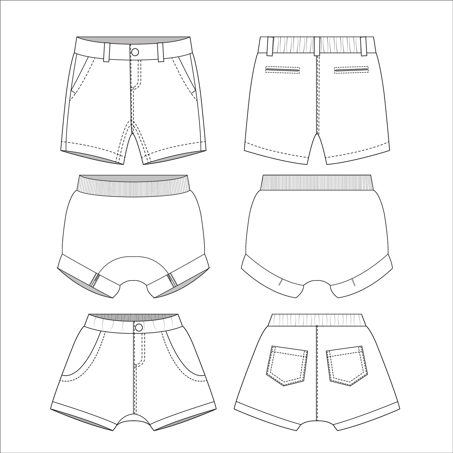 Kids Short Pants Sketch Vector Template 26384892 Vector Art at Vecteezy