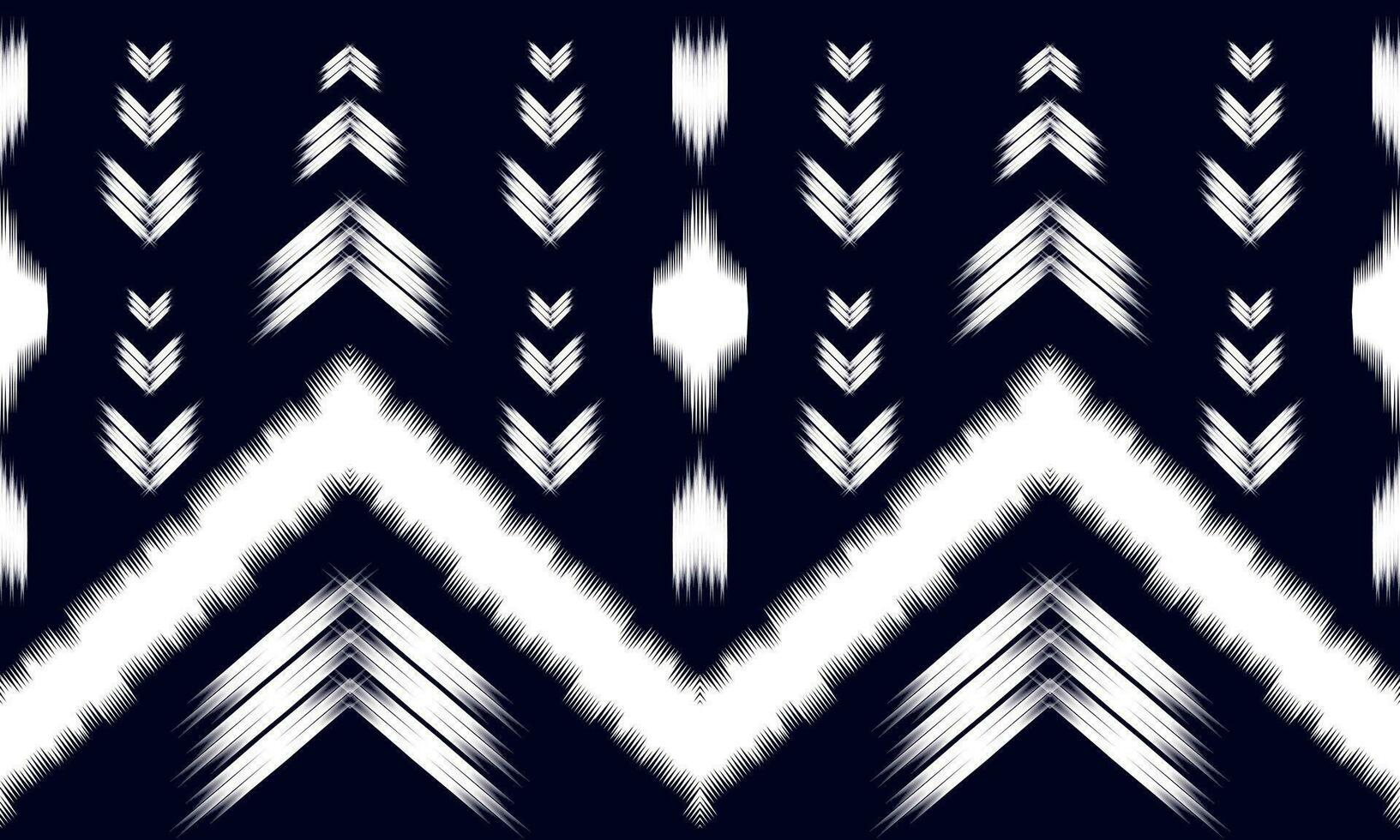 abstract geometric pattern design on black background For background or wallpaper, Ikat geometric folk ornament. Ethnic vector texture. Seamless pattern in Aztec style.