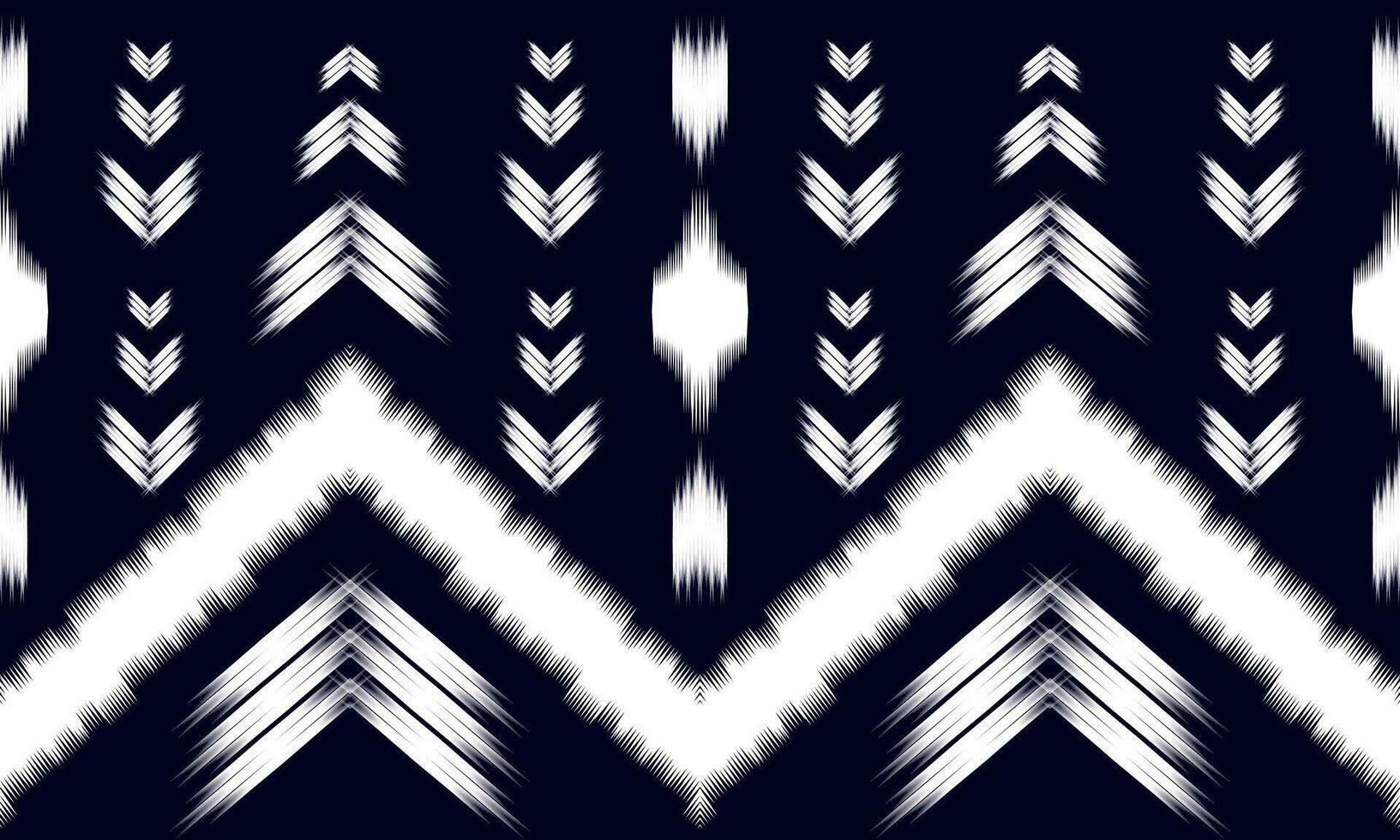 abstract geometric pattern design on black background For background or wallpaper, Ikat geometric folk ornament. Ethnic vector texture. Seamless pattern in Aztec style.