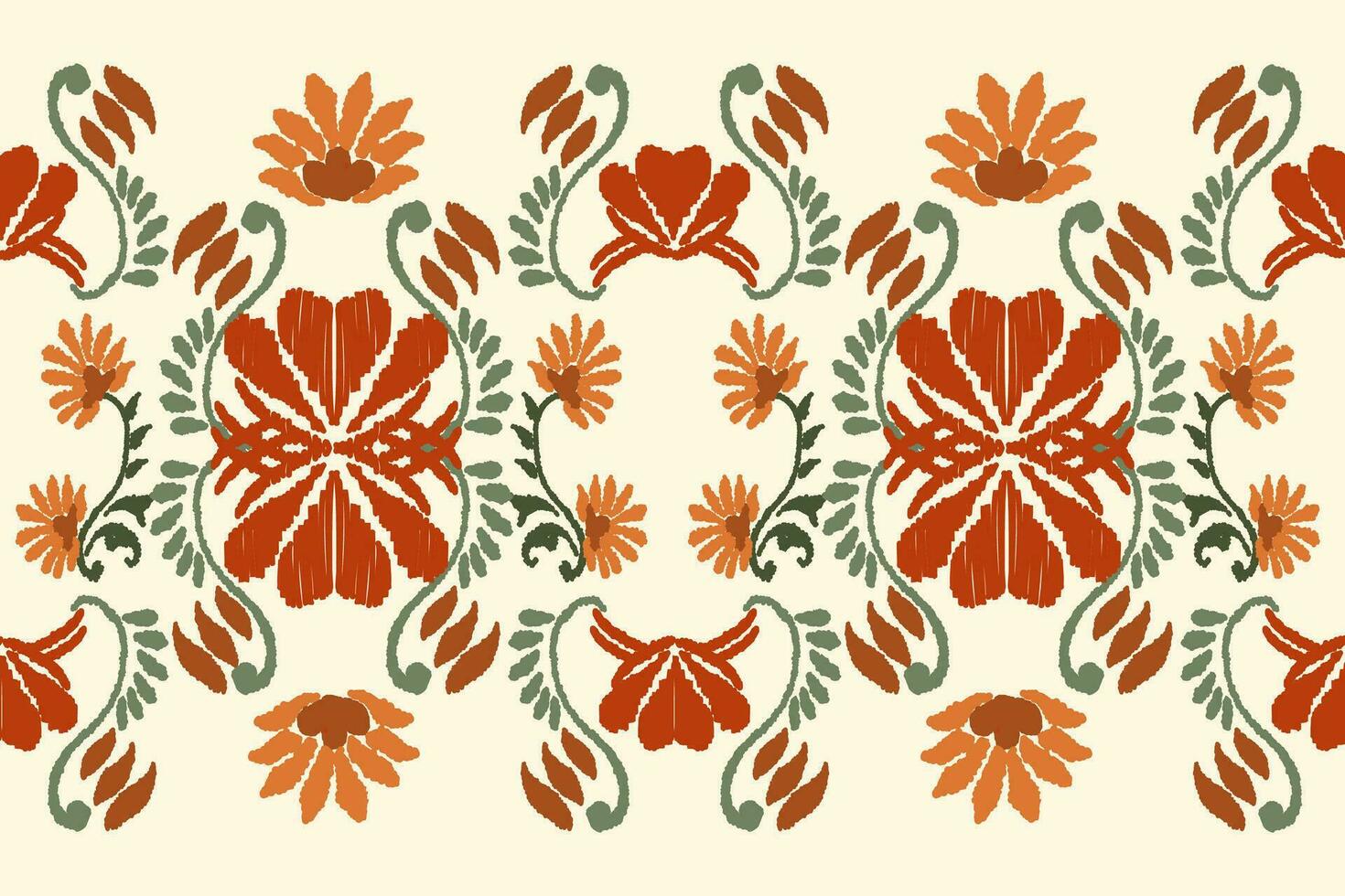 Ikat paisley seamless pattern, traditional seamless pattern, pale yellow background, aztec style, embroidery, abstract, vector, design illustration for texture, fabric, print. vector
