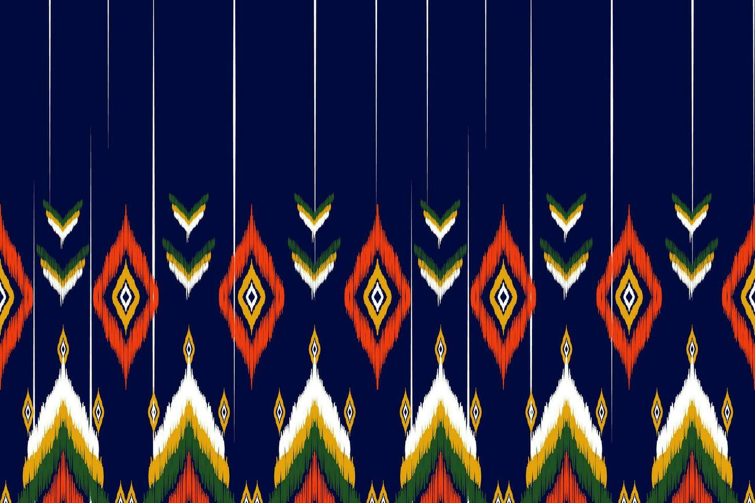 abstract geometric pattern design on blue background For background or wallpaper, Ikat geometric folk ornament. Ethnic vector texture. Seamless pattern in Aztec style.