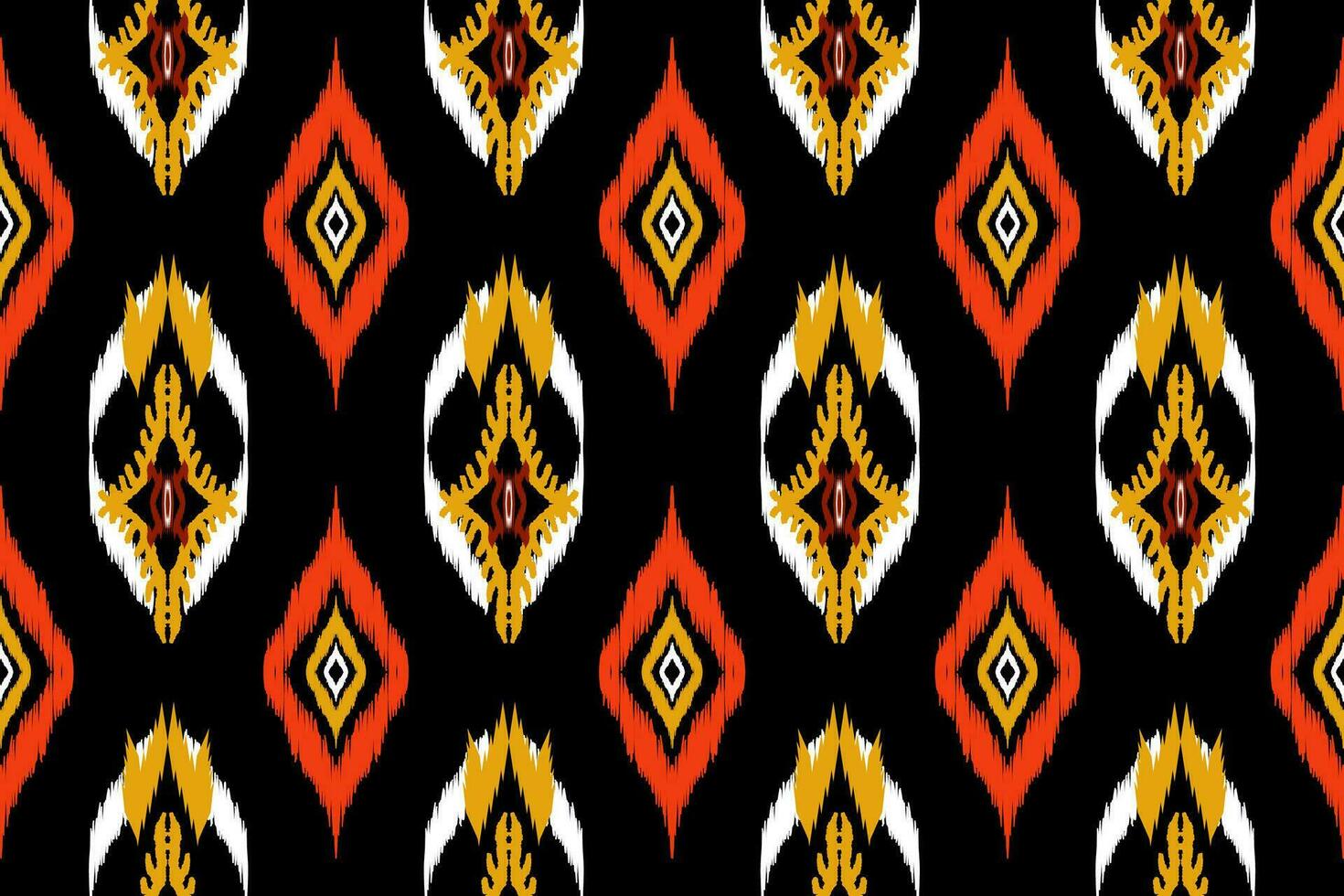 abstract geometric pattern design on black background For background or wallpaper, Ikat geometric folk ornament. Ethnic vector texture. Seamless pattern in Aztec style.