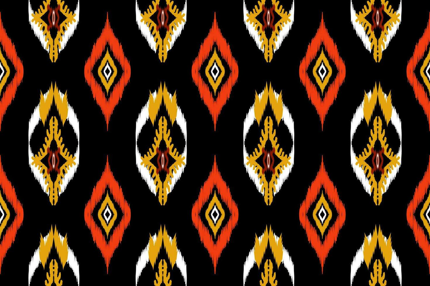 abstract geometric pattern design on black background For background or wallpaper, Ikat geometric folk ornament. Ethnic vector texture. Seamless pattern in Aztec style.