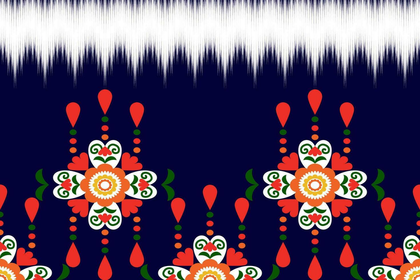 Seamless pattern of Ikat Paisley, traditional seamless pattern, blue background, Aztec style, embroidery, abstract, vector, design illustration for texture, fabric, print. vector