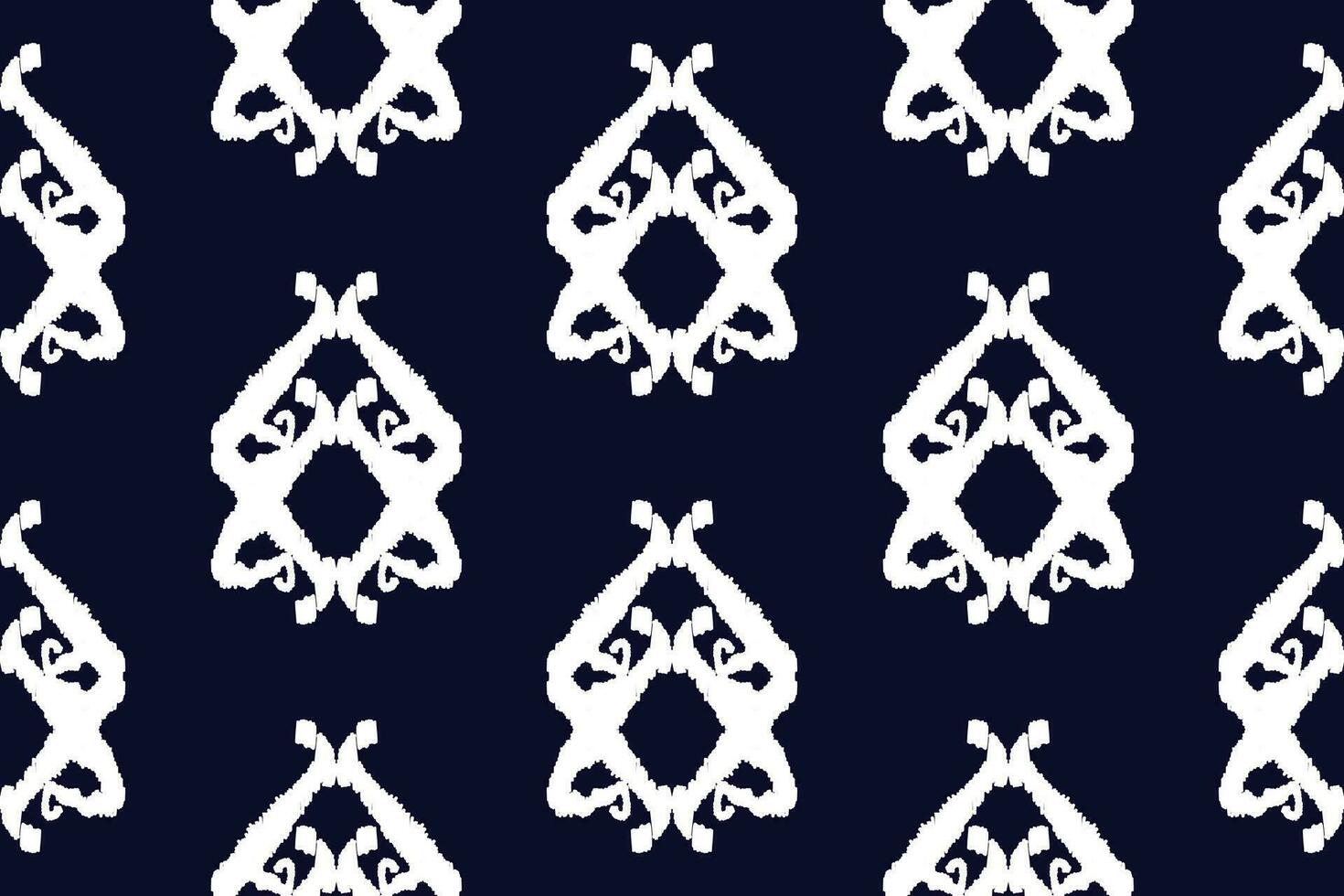 Seamless pattern of Ikat paisley, traditional seamless pattern, black background, Aztec style, embroidery, abstract, vector, design illustration for texture, fabric, print. vector
